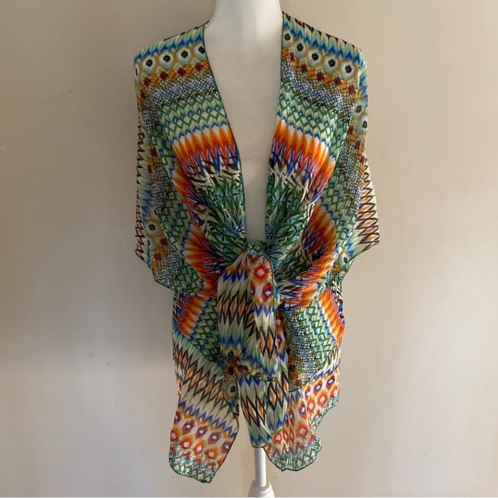 Silhouette Multicolor Geometric Swim Coverup